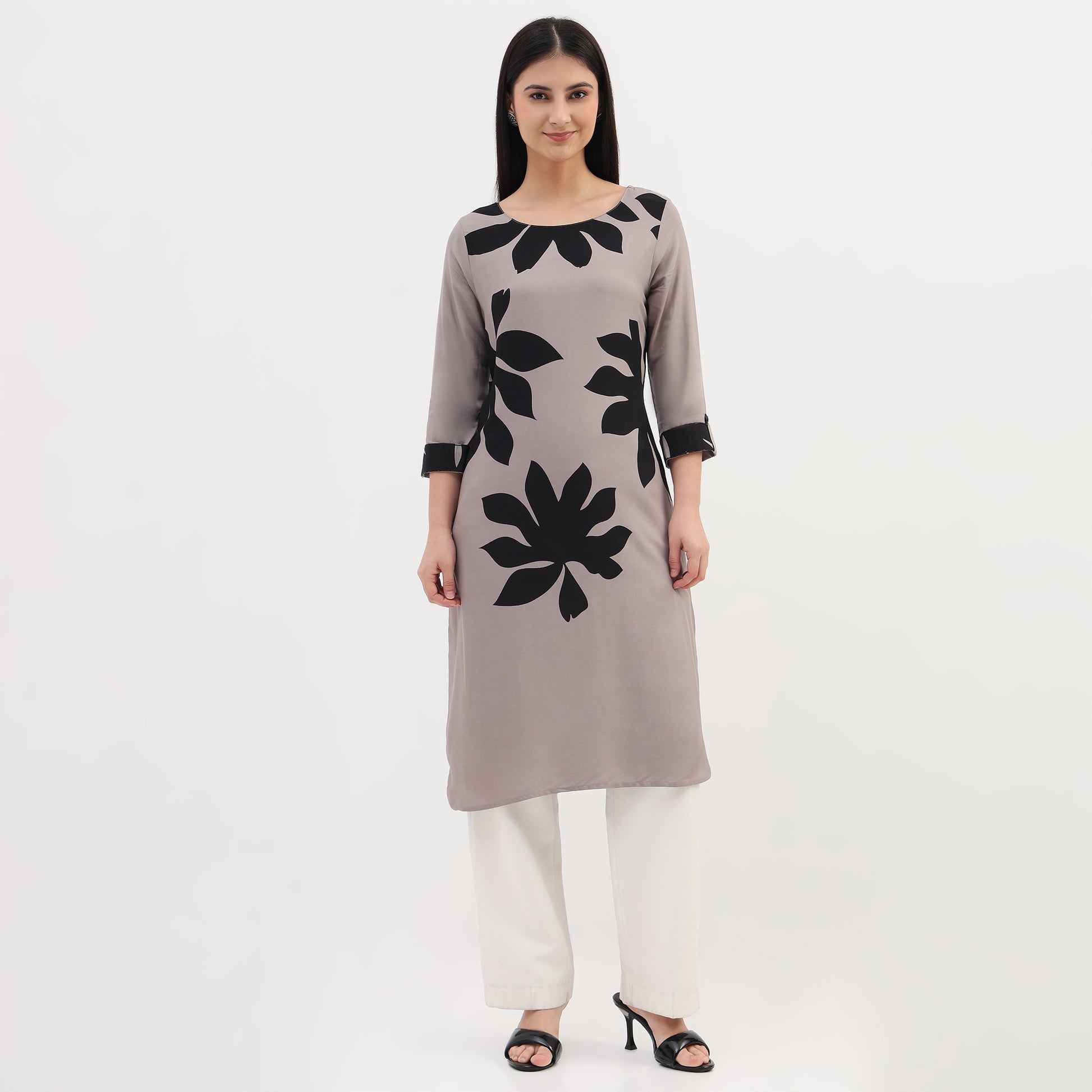 Woven Printed Straight Kurta