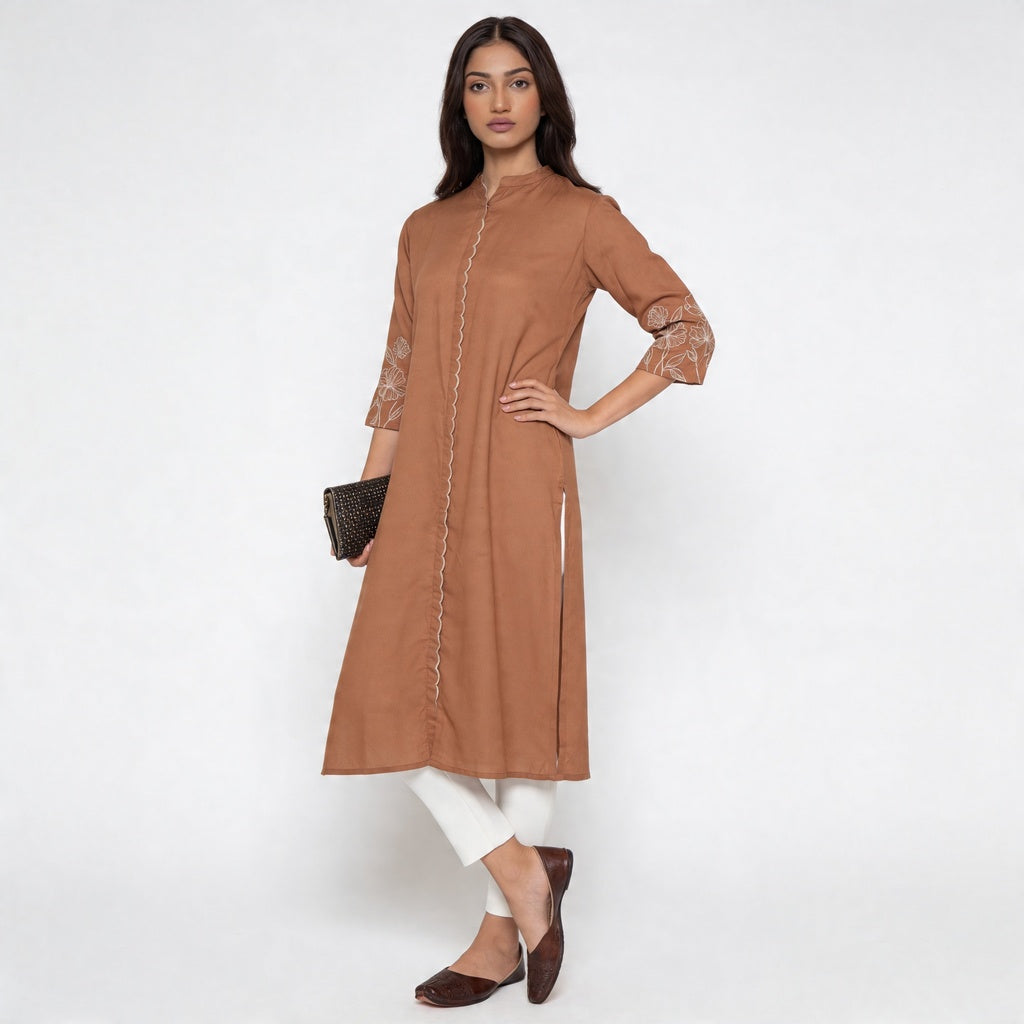 Embroidered Straight Kurta