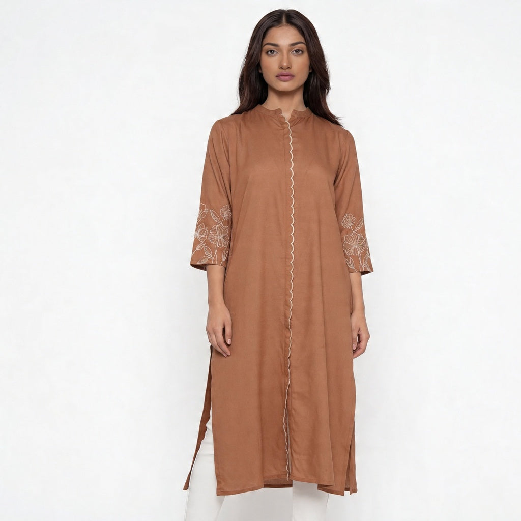 Embroidered Straight Kurta