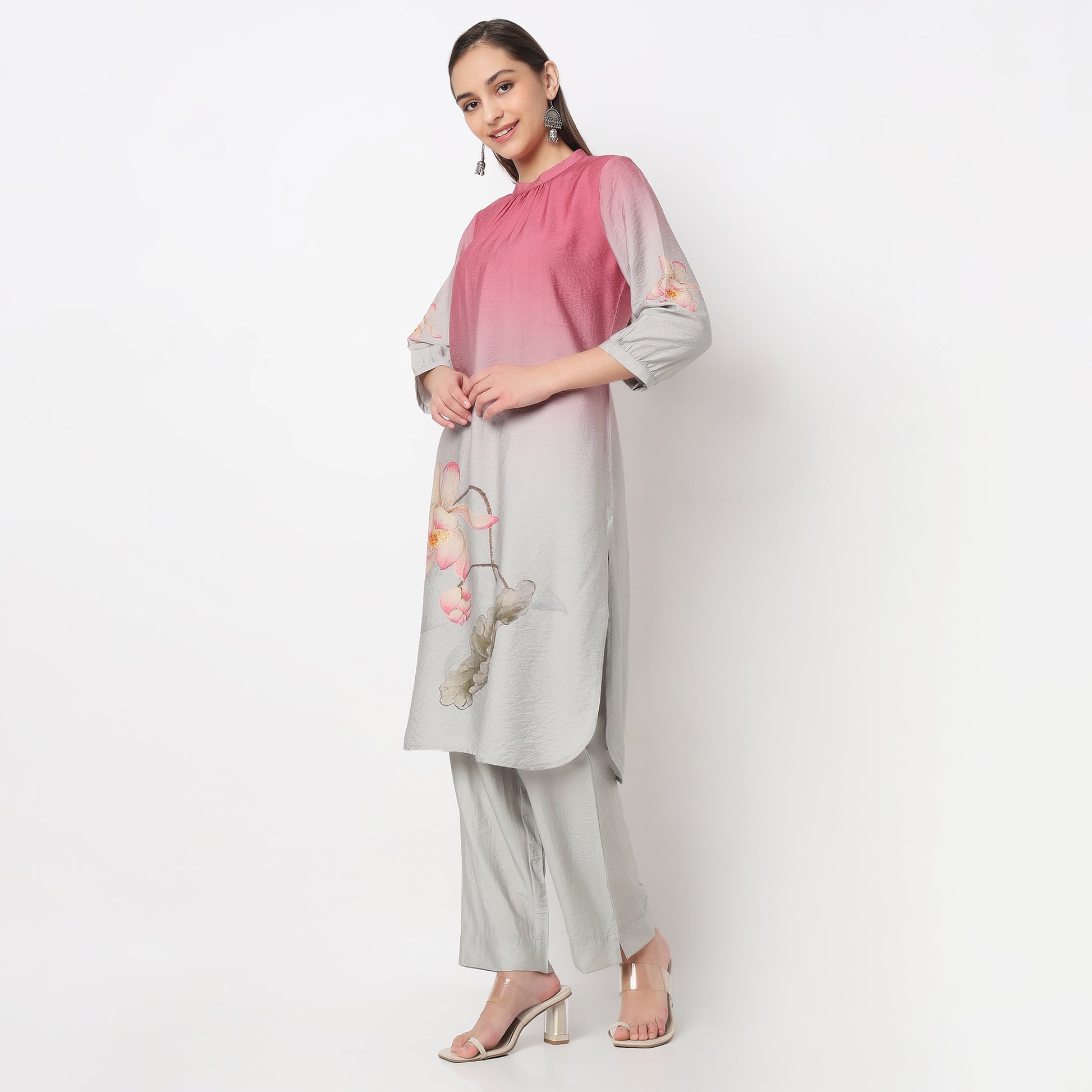 Printed A-Line Straight Fit Kurta
