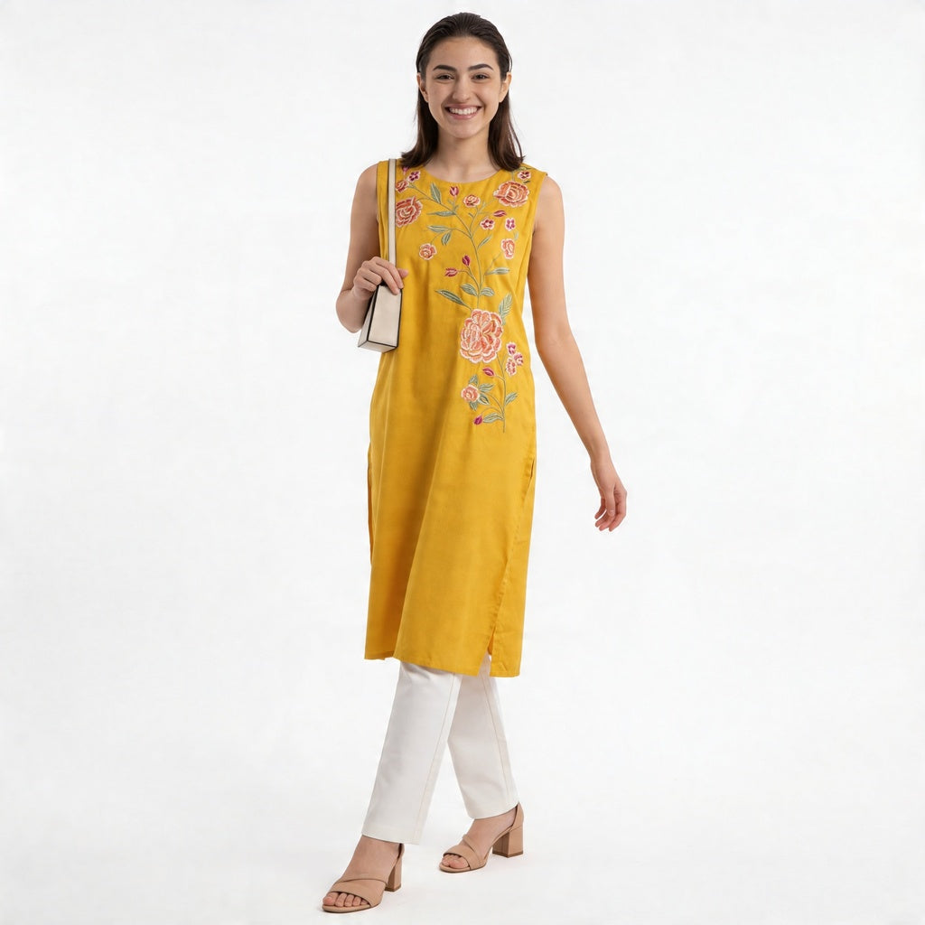 Embroidered Straight Kurta