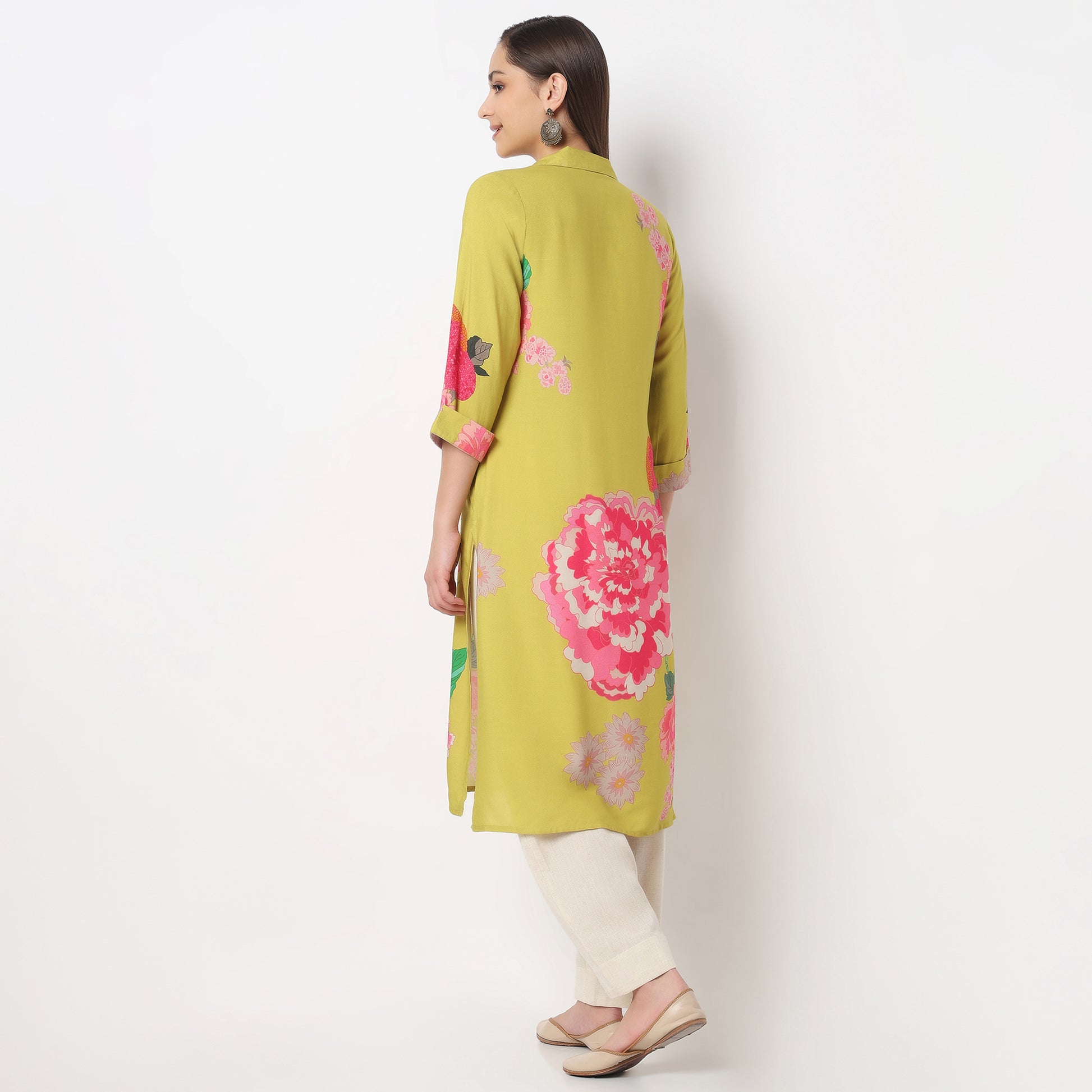 Printed Below Knee Straight Fit Kurta