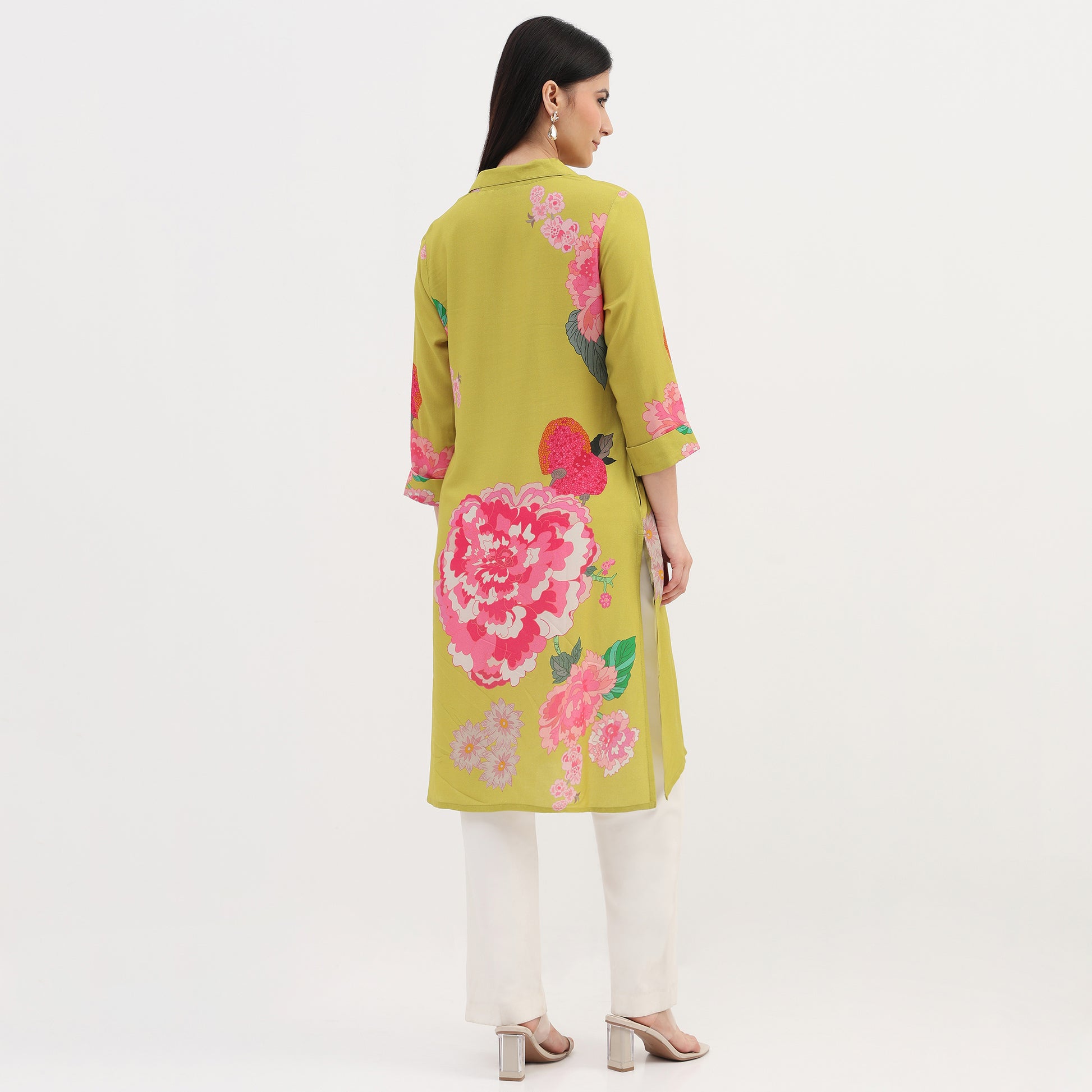 Printed Below Knee Straight Fit Kurta