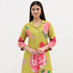 Printed Below Knee Straight Fit Kurta