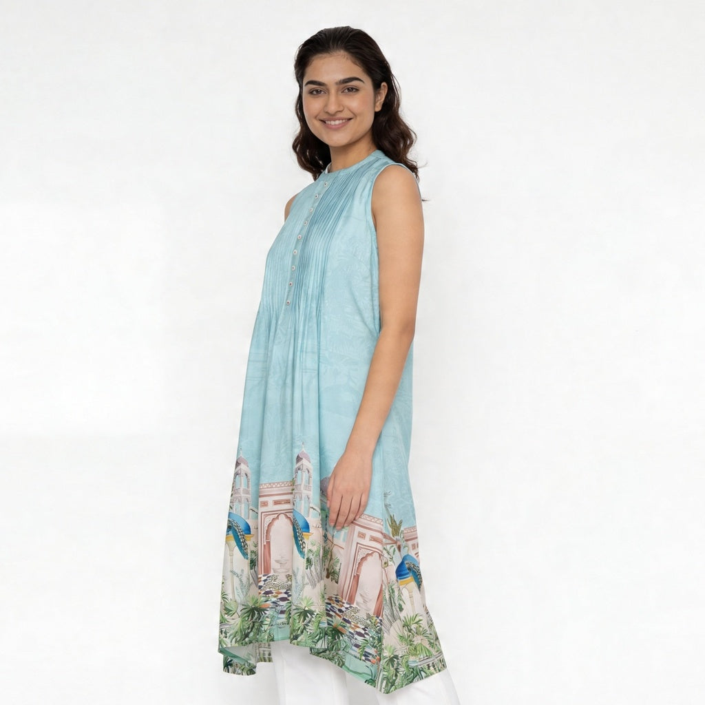 Printed A-Line Straight Kurta