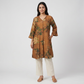 Printed V-Neck Flared Kurta