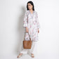 Printed V-Neck Straight Kurta