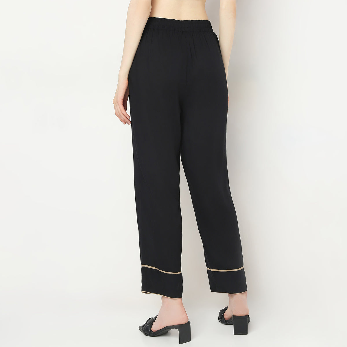 Straight Fit Mid Rise Pants