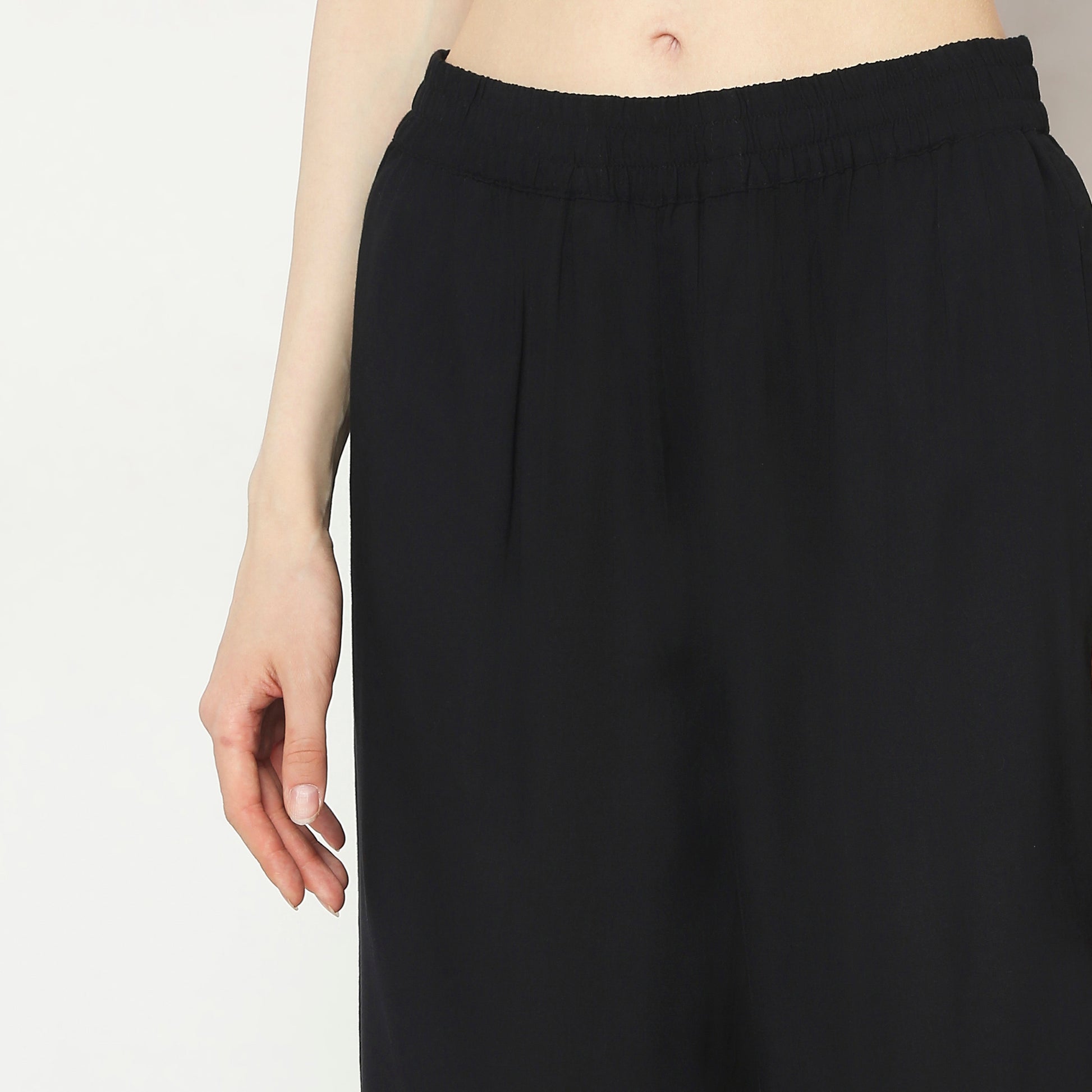 Straight Fit Mid Rise Pants