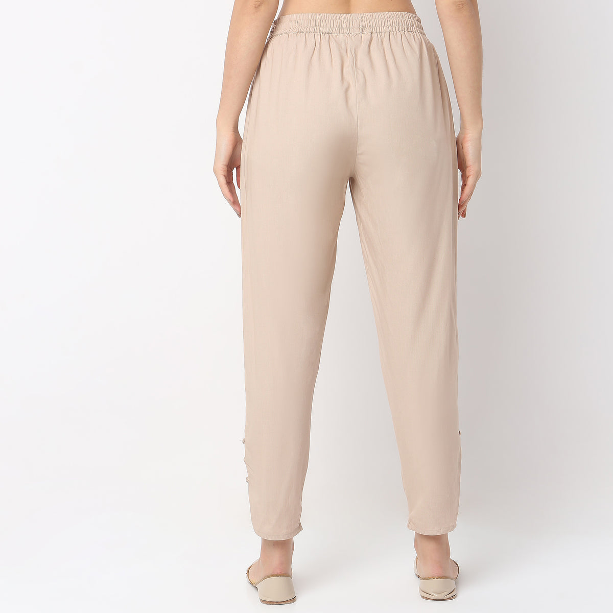 Straight Fit Mid Rise Pants