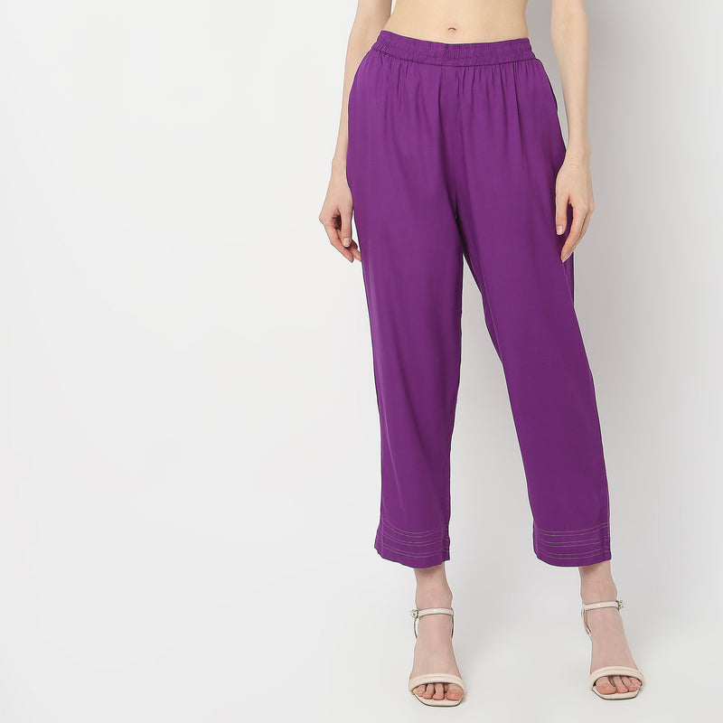 Straight Fit Ankle Length Travel Pants