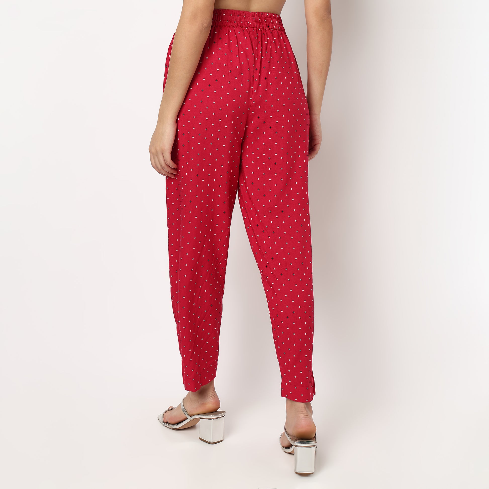 Buy Women Straight Fit Printed Ankle Length Mid Rise Pants  - Style Union