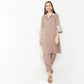 Regular Fit Embroidered Shirt Collar Kurta with Pant Set