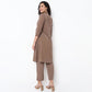 Flare Fit Box Inwared Pleat A-Line Kurta with Pant Set