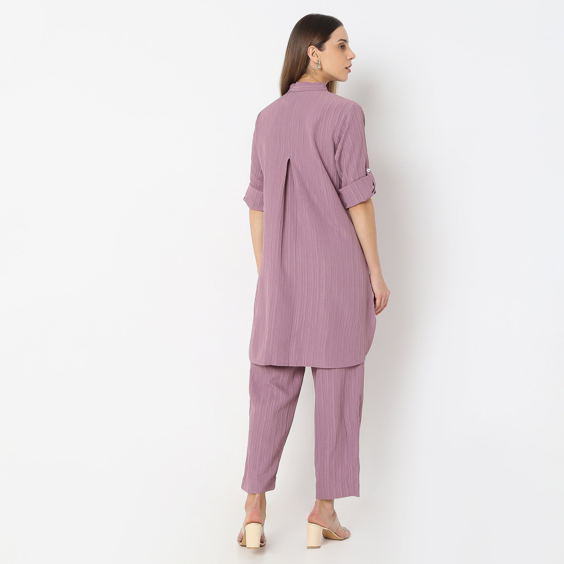 Straight Fit Tie-Up Coordinated Code Kurta with Pant Set