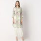 Straight Fit Printed Shirt Collar Kurta with Pant Set