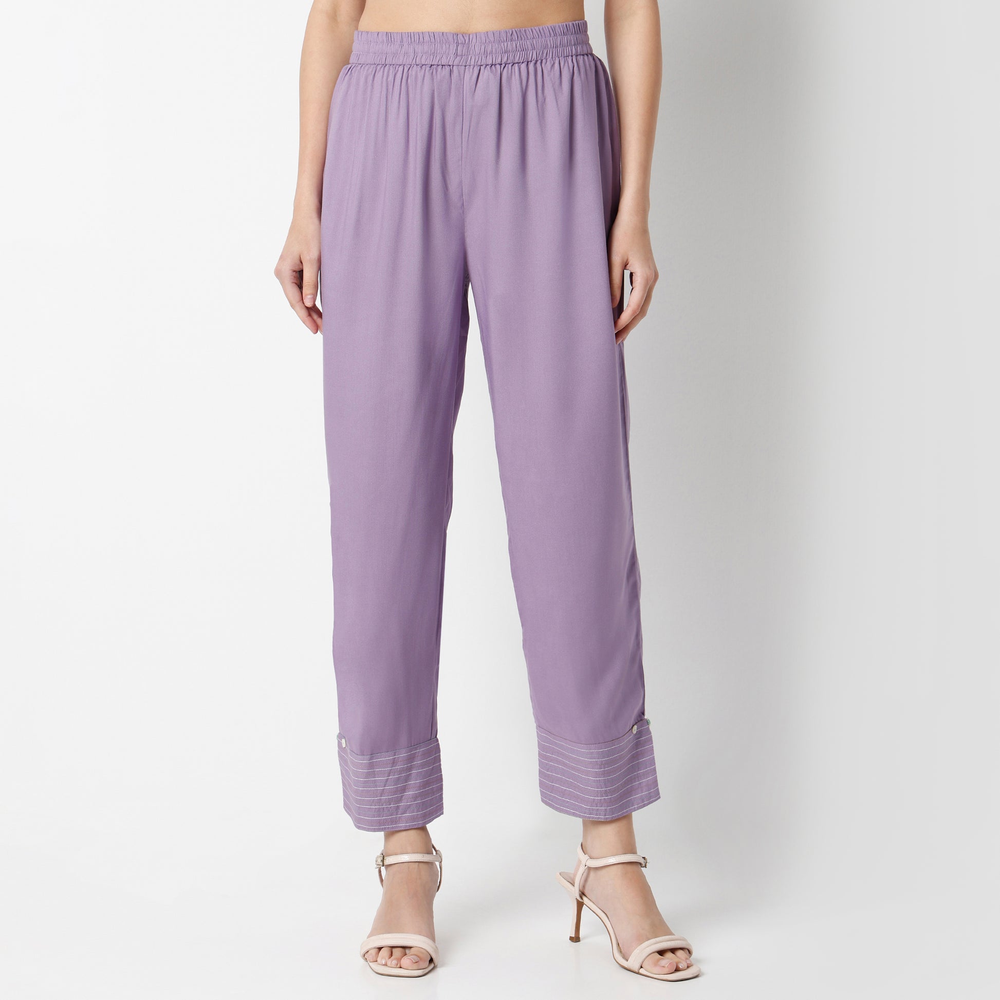 Flare Fit Printed Lapel Collar Kurta with Pant Set