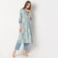 Flare Fit Printed V Neck Kurta with Pant Set