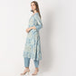 Flare Fit Printed V Neck Kurta with Pant Set