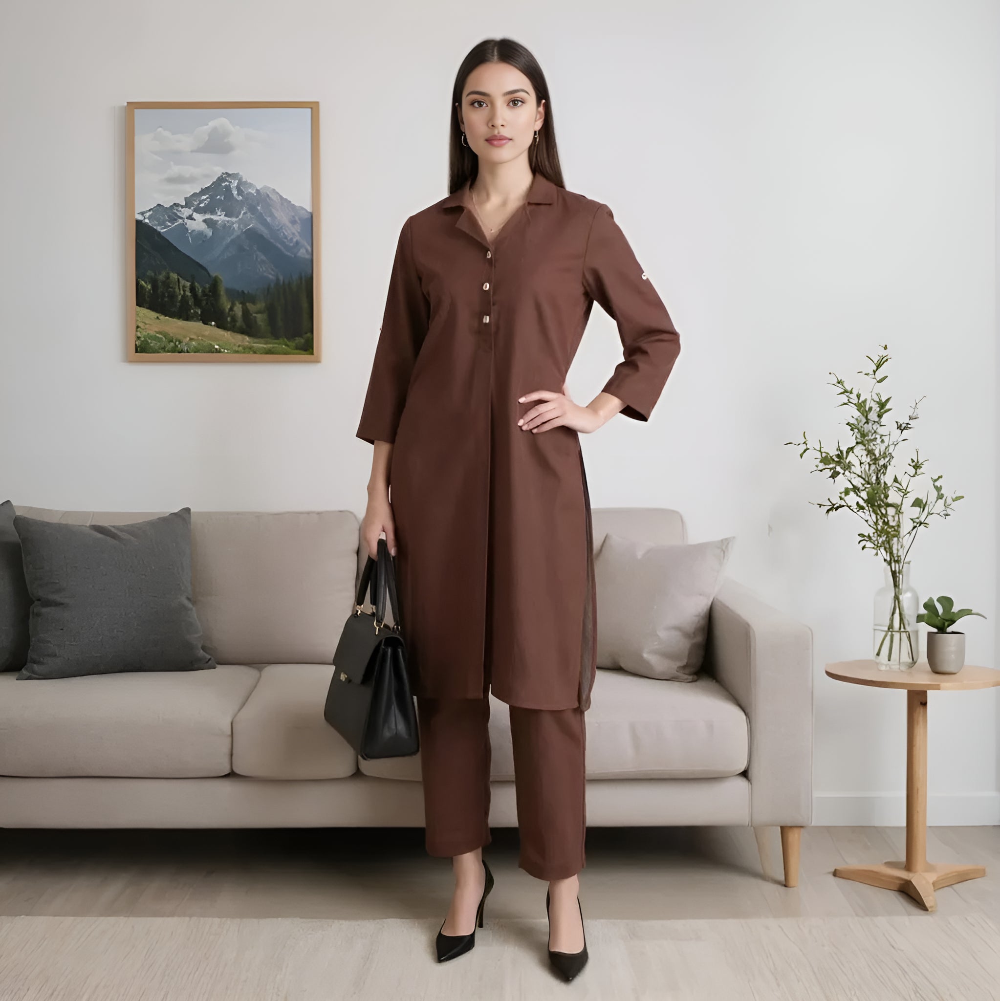 Camp Collar Kurta and Pant Set