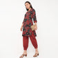 Printed V-Neck Kurta Set