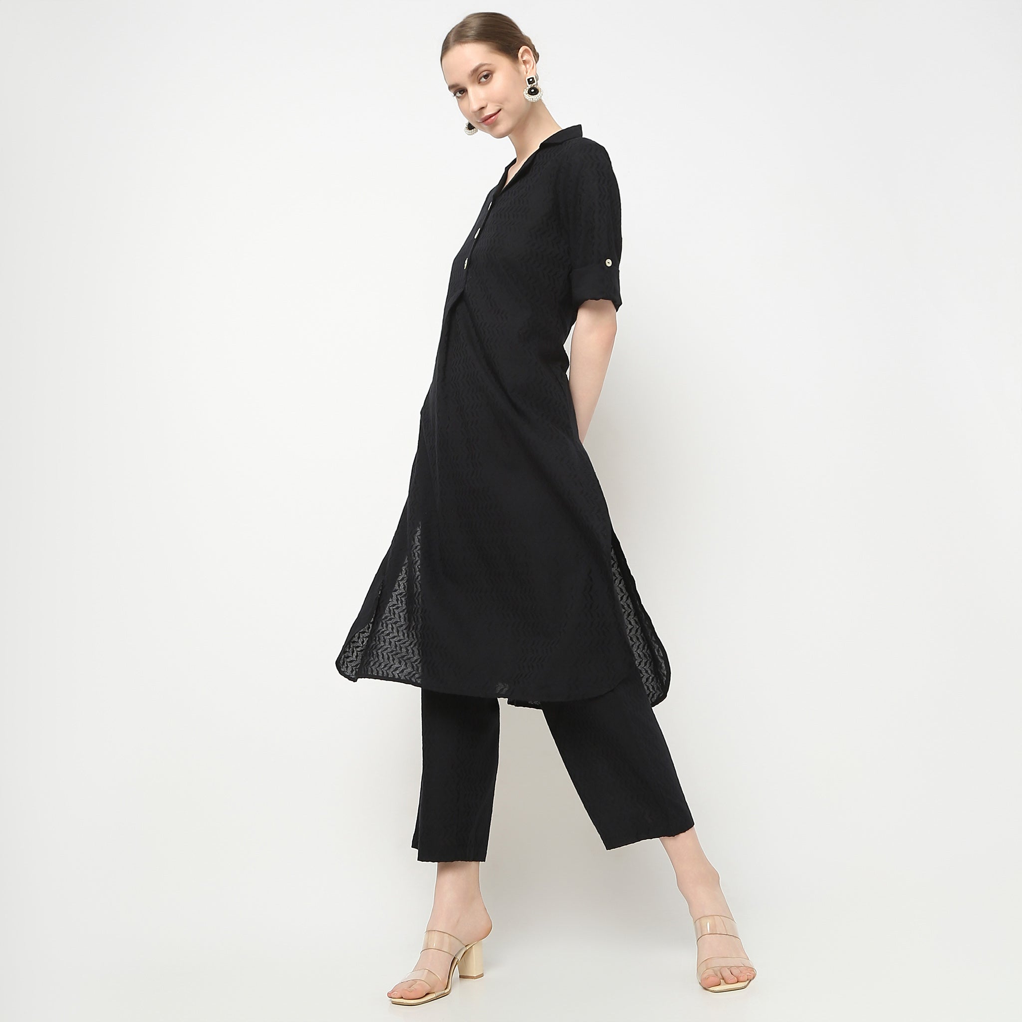 Straight Fit Solid Kurta with Pant Set