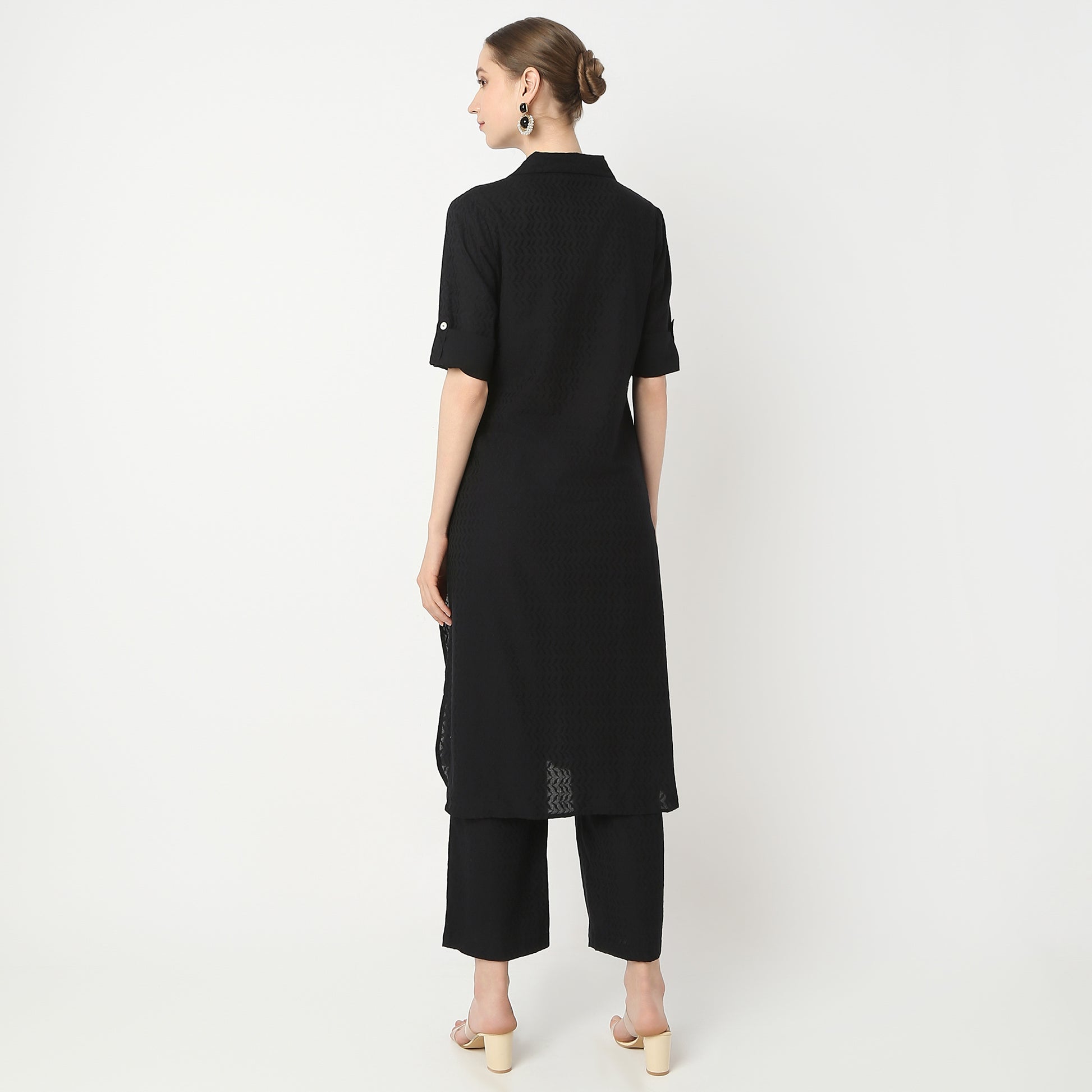 Straight Fit Solid Kurta with Pant Set