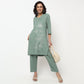 Buy Women Straight Fit Solid Three-Fourth Sleeve Kurta with Pant Set  - Style Union