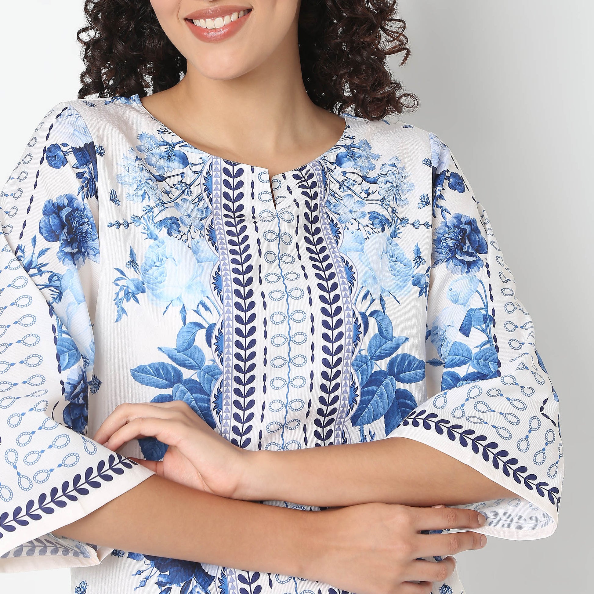 Printed Straight Kurta With Pant Set