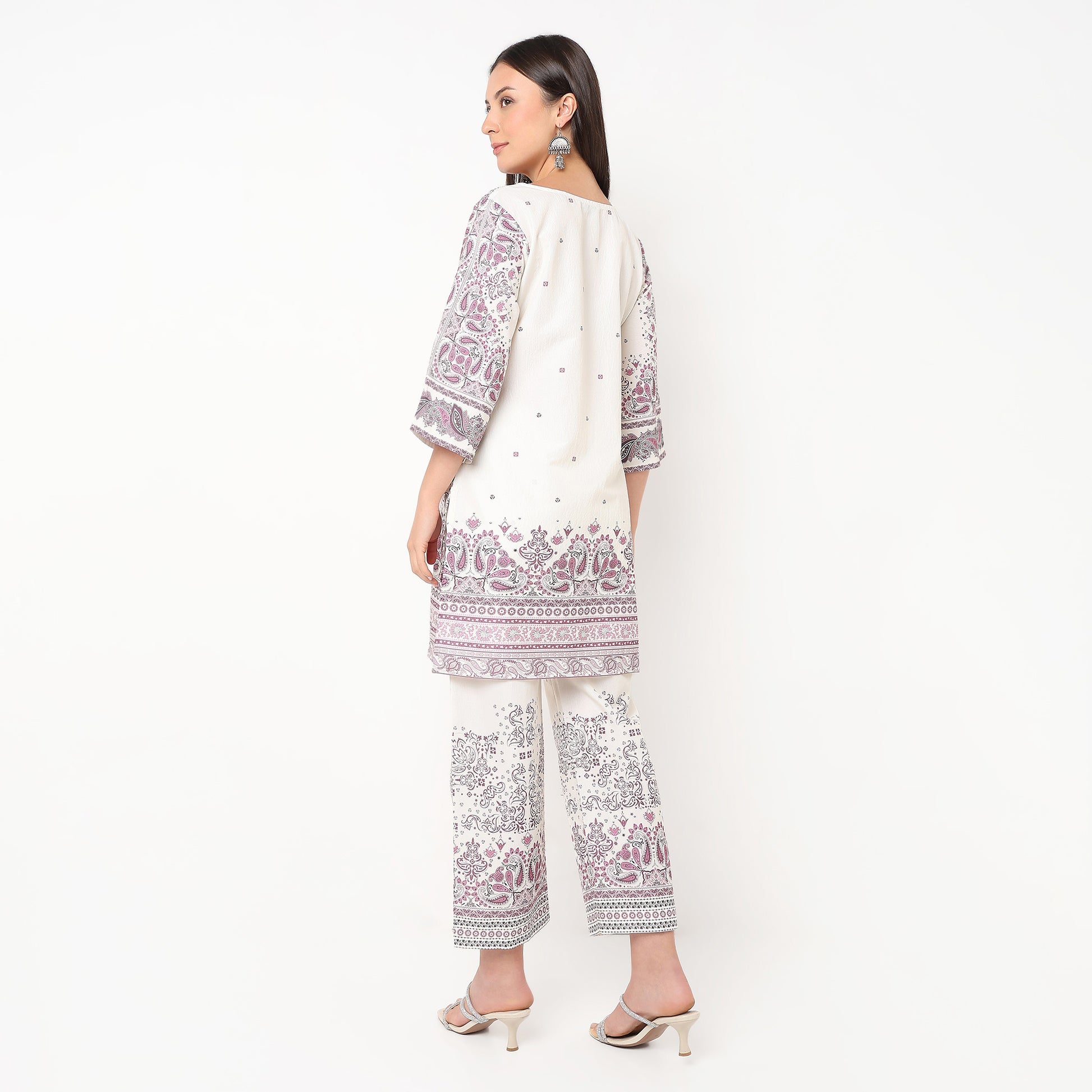 Digital Printed Round Neck Kurta Set