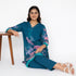 Printed V-Neck Kurta with Pant Set
