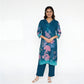 Printed V-Neck Kurta with Pant Set