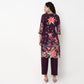 V-Neck Printed Kurta and Pant Set