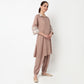 Embroidered Collar Kurta with Pant Set