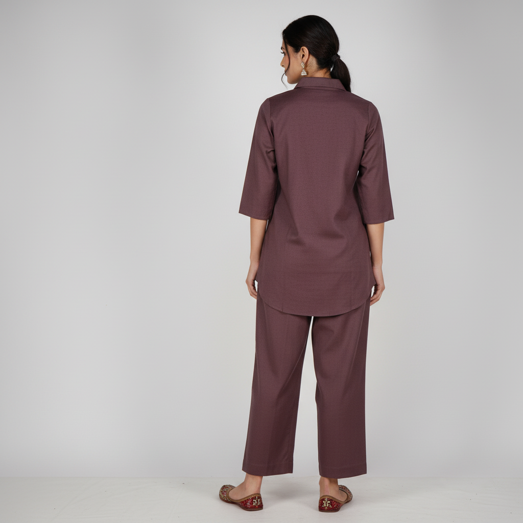 Embroidered Straight Kurta with Pant Set