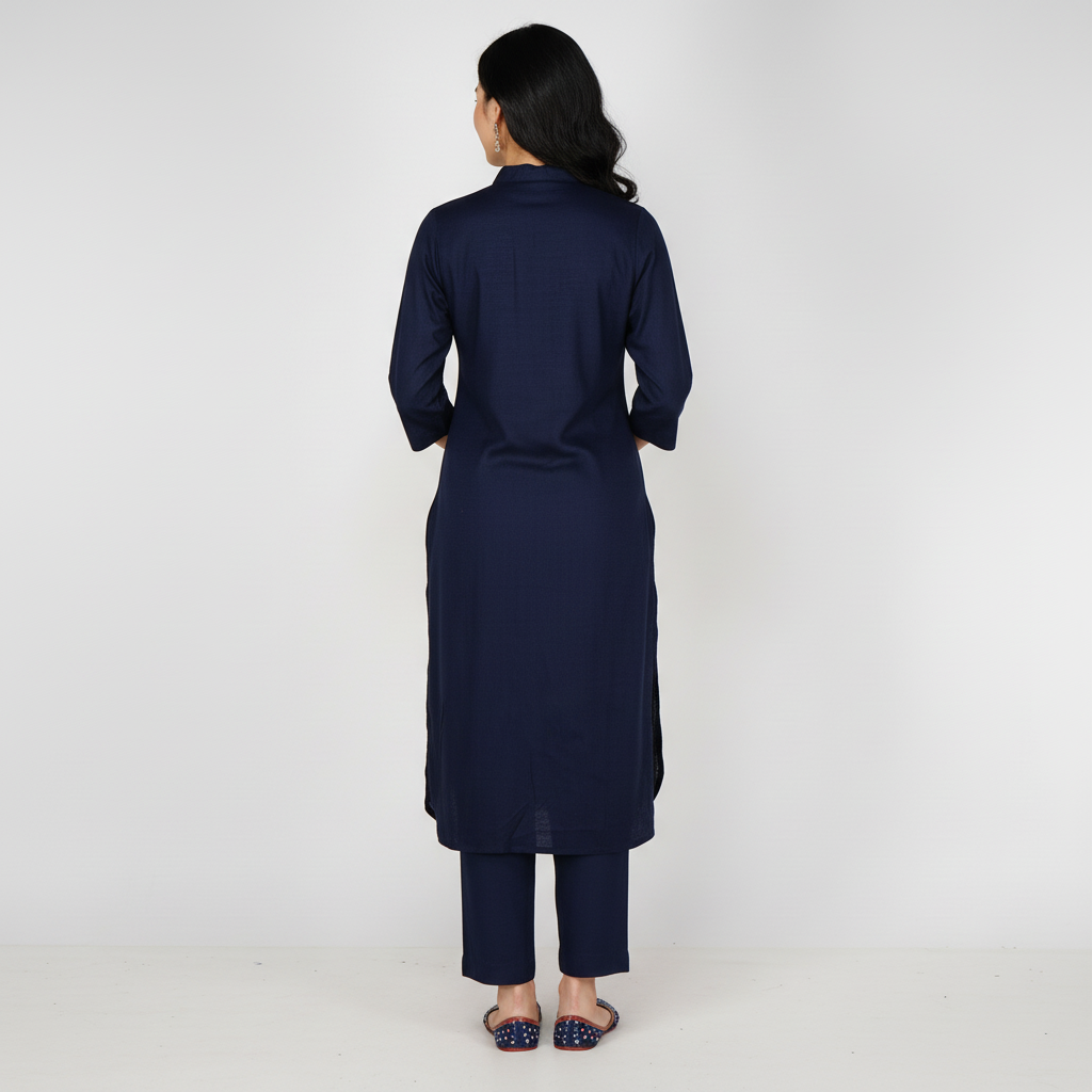 Embroidered Straight Kurta with Pant Set