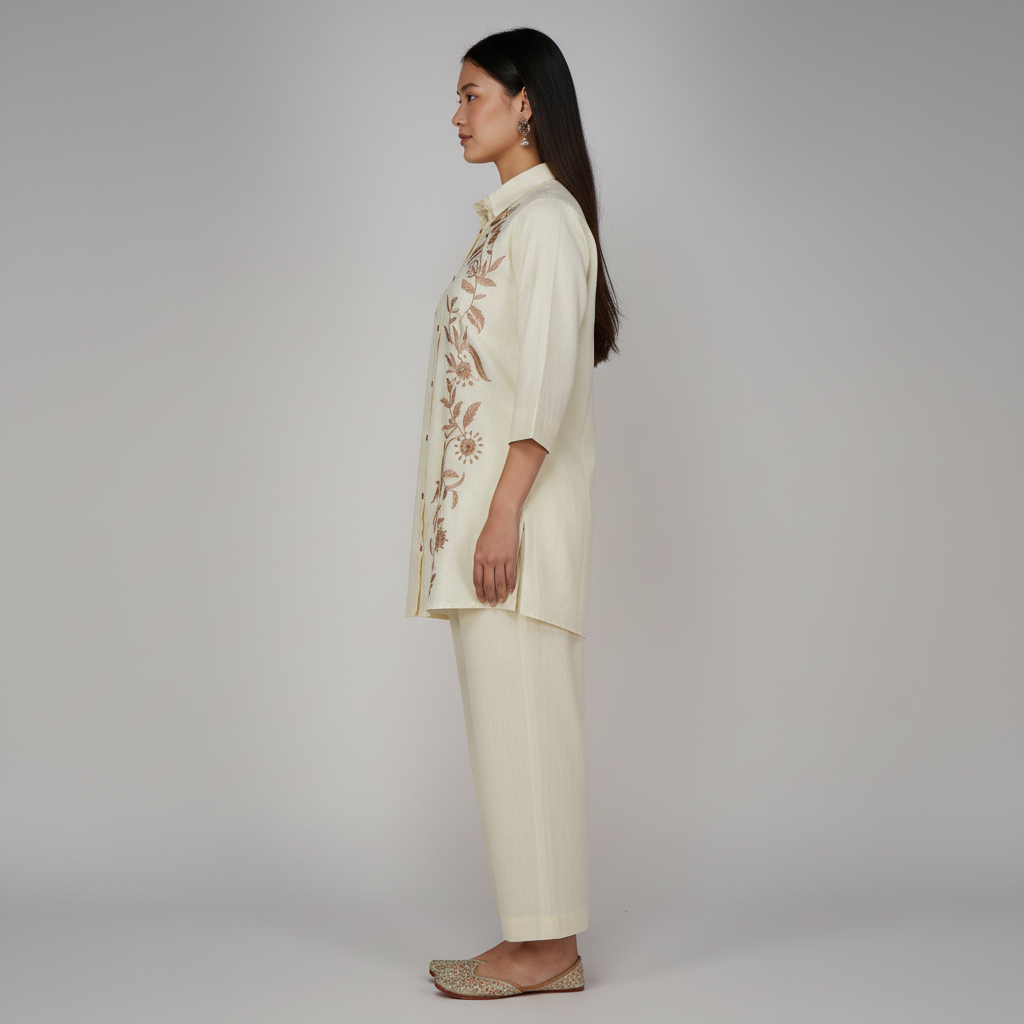 Embroidered Straight Kurta with Pant Set