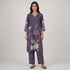 Printed V-Neck Kurta with Pant Set