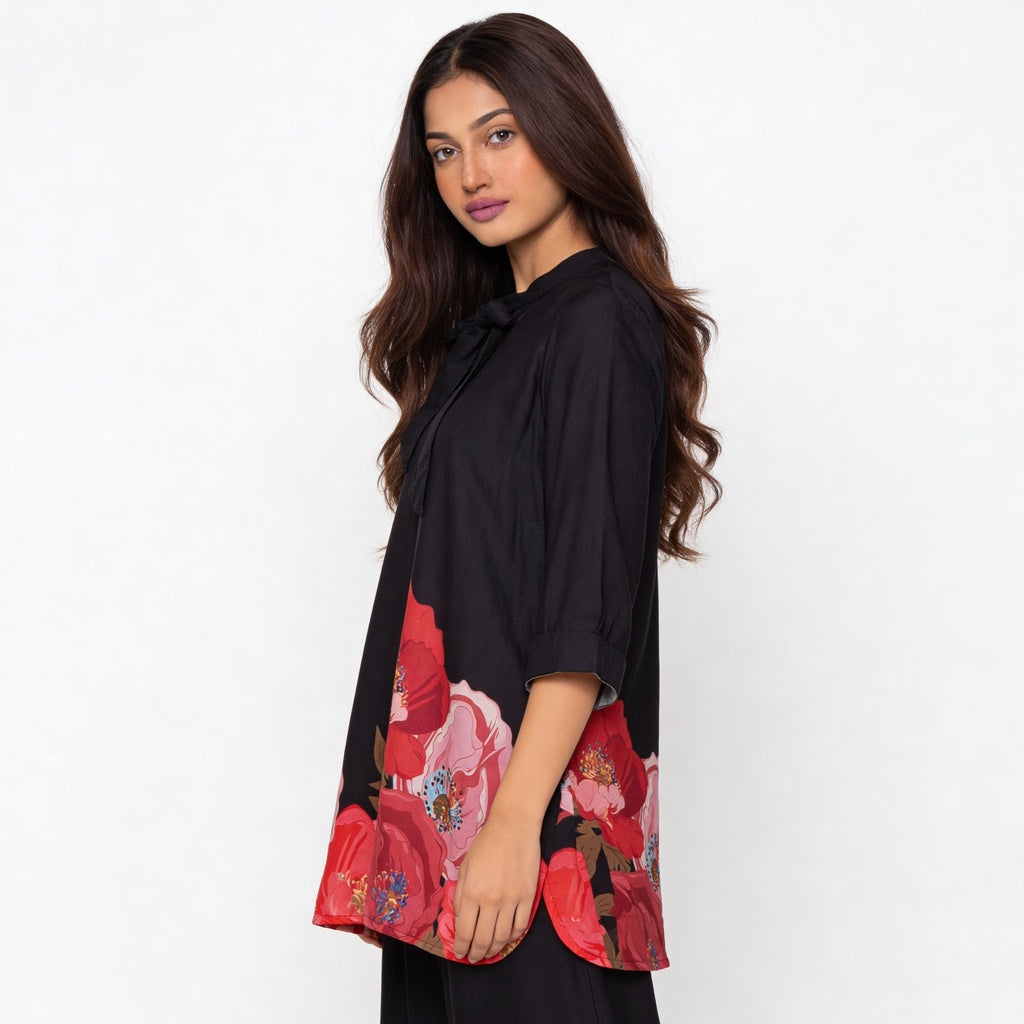 Printed Tie-Up Kurta with Pant Set