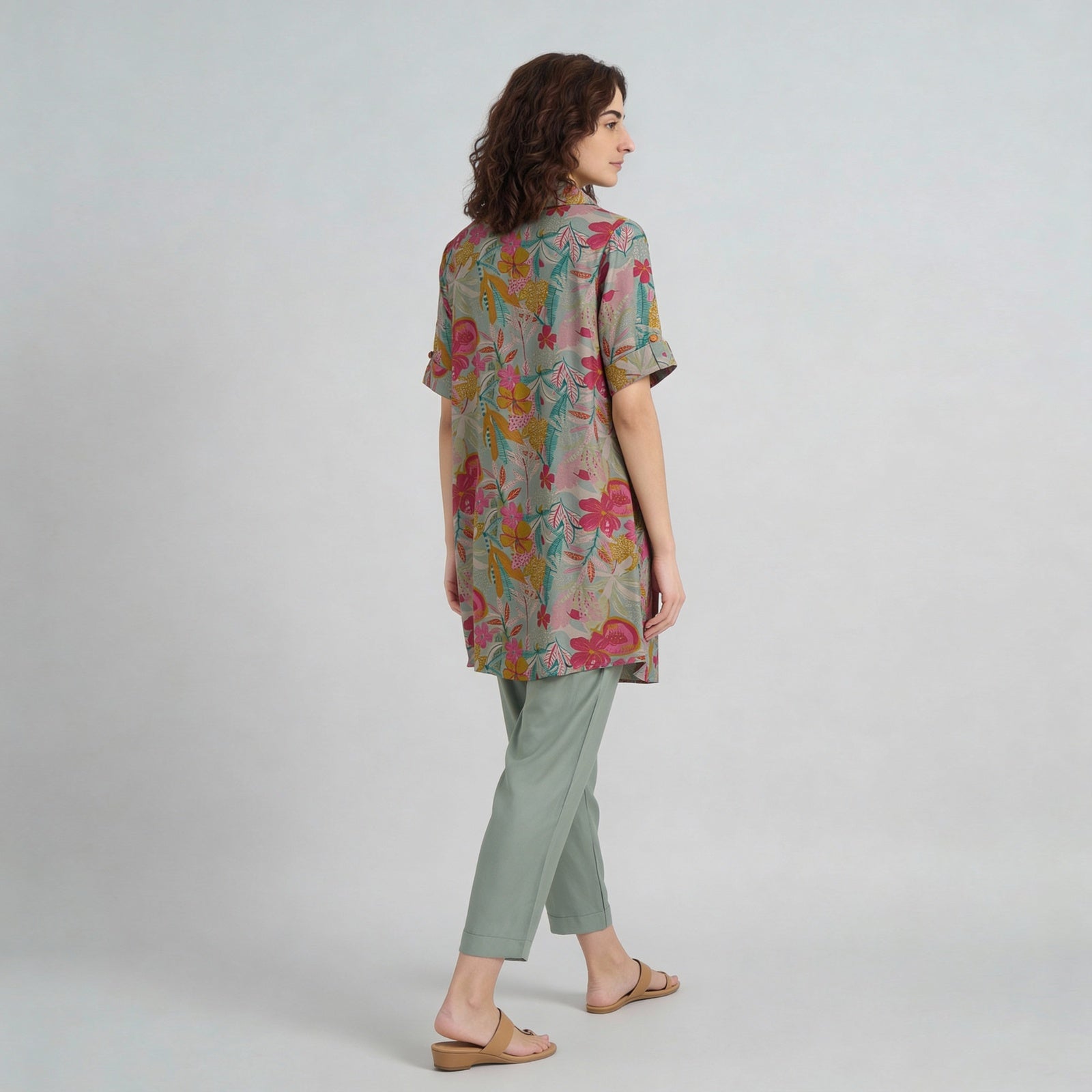 Printed Flared Kurta with Pant Set