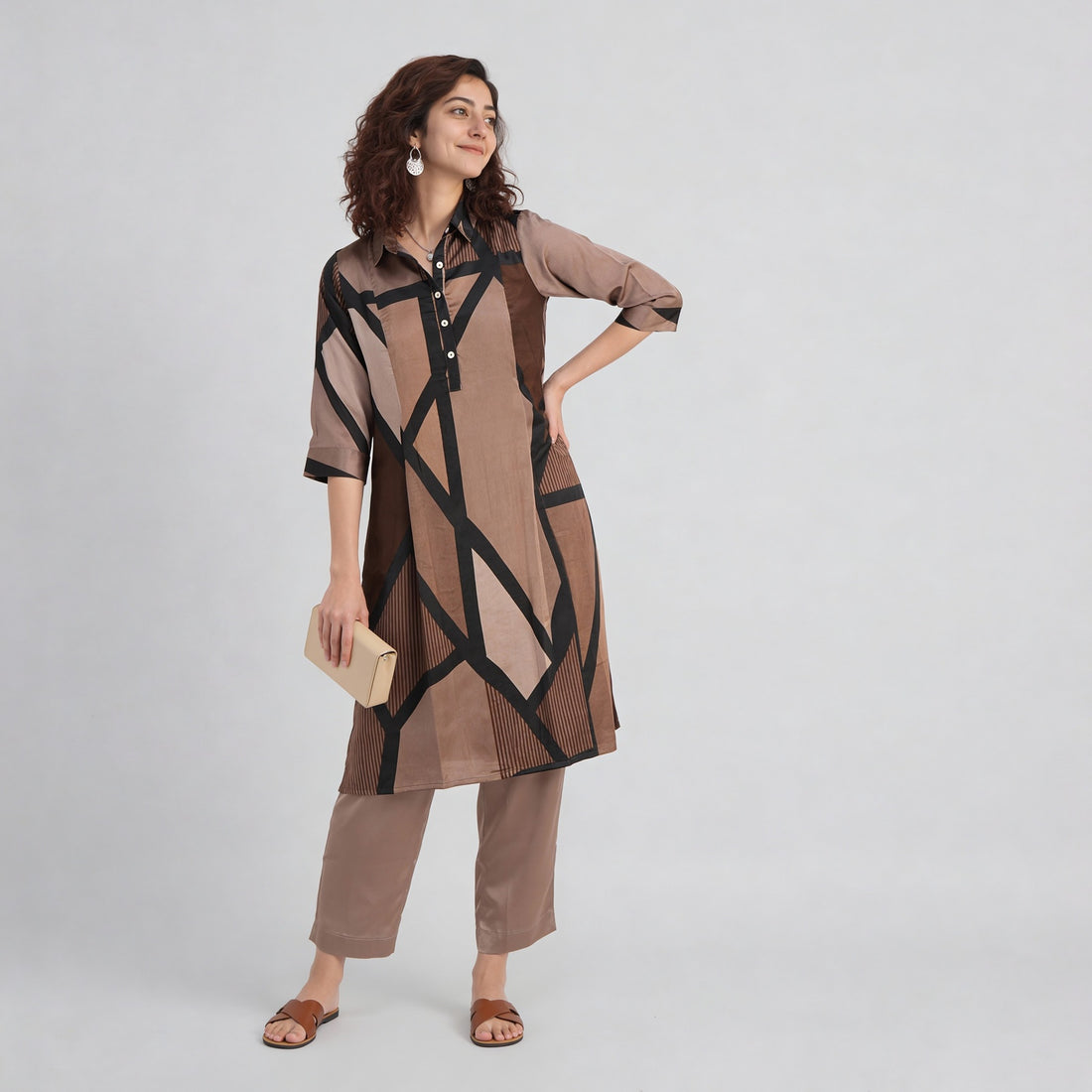 Printed Straight Kurta with Pant Set