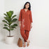 Solid Shirt Collar Straight Ethnic Sets