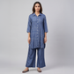Printed Collar Kurta with Pant Set
