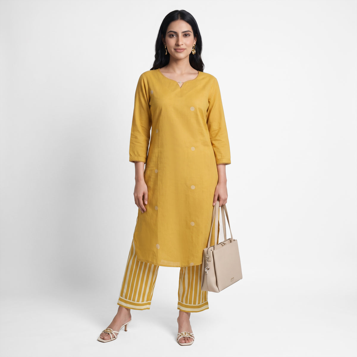 Solid Kurta with Pant Set