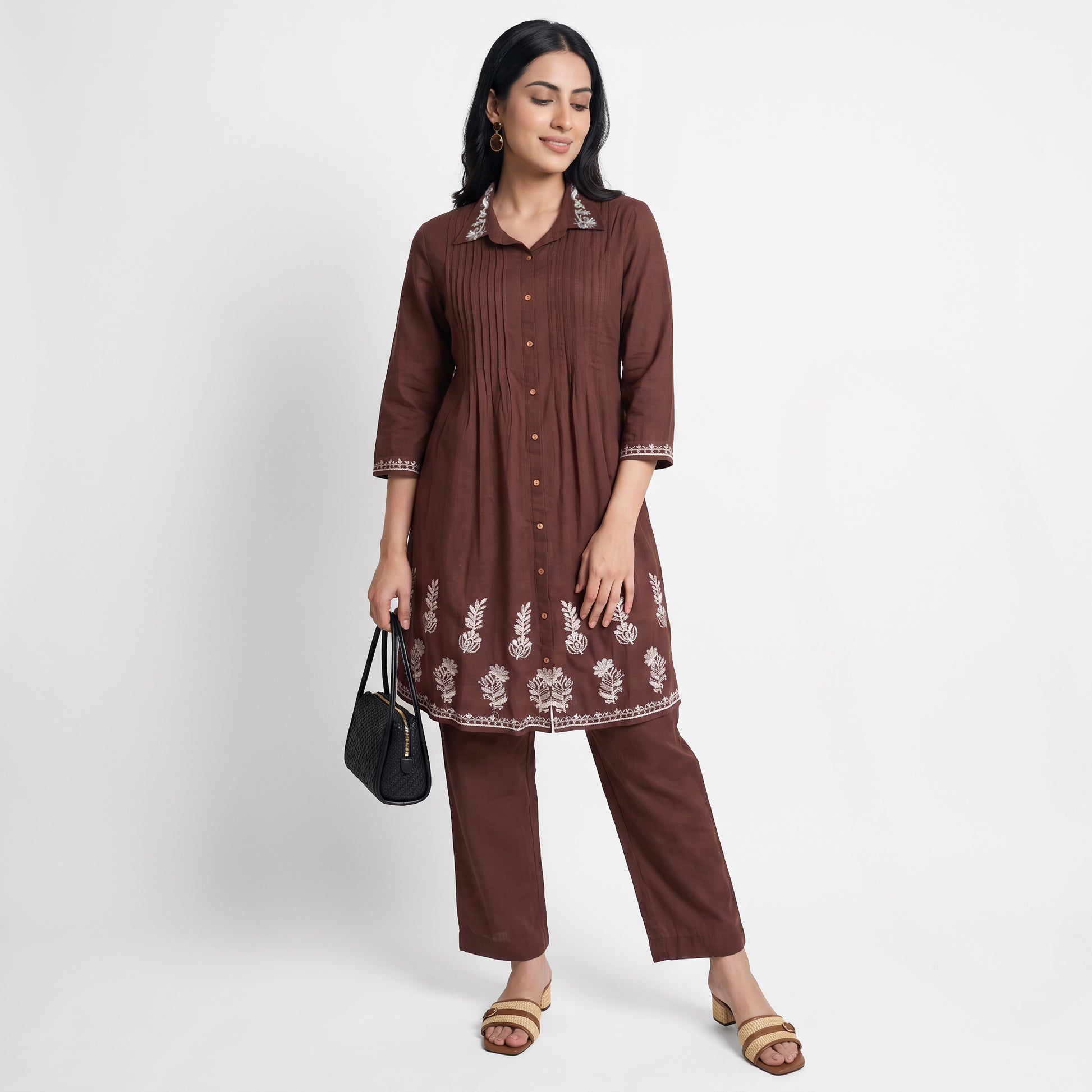 Embroidered Kurta with Pant Set