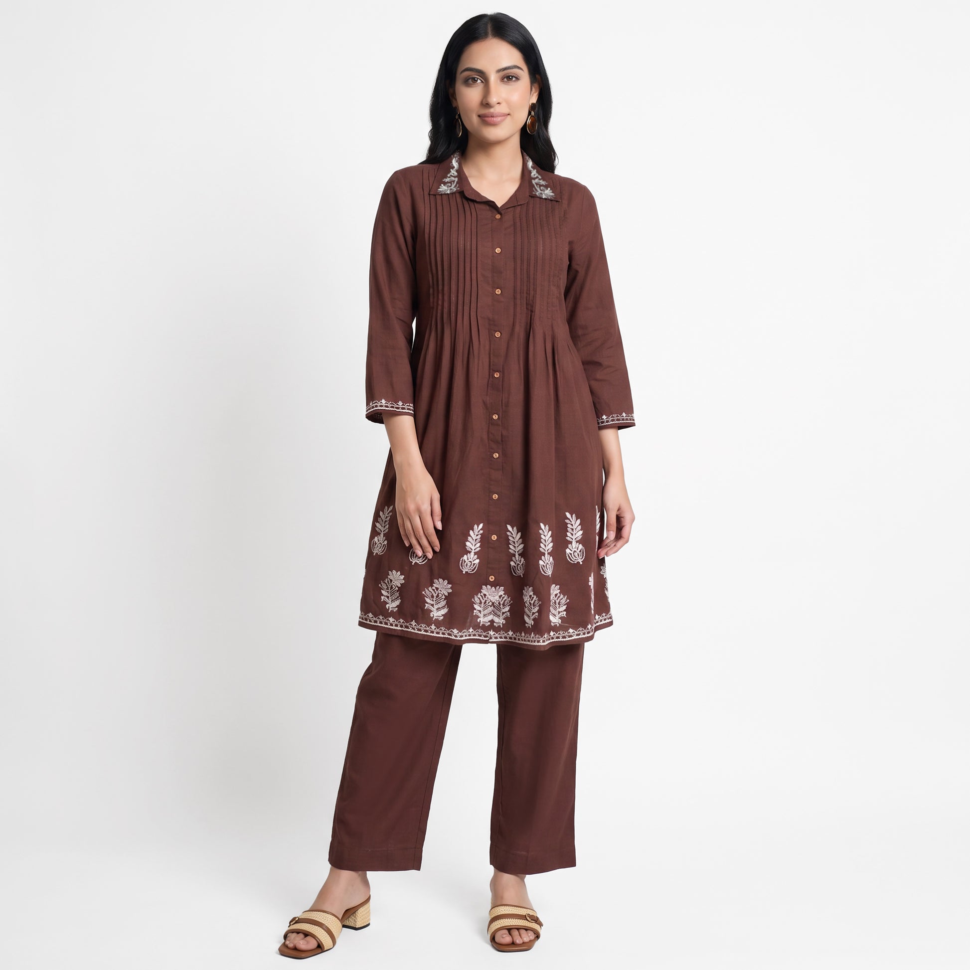 Embroidered Kurta with Pant Set