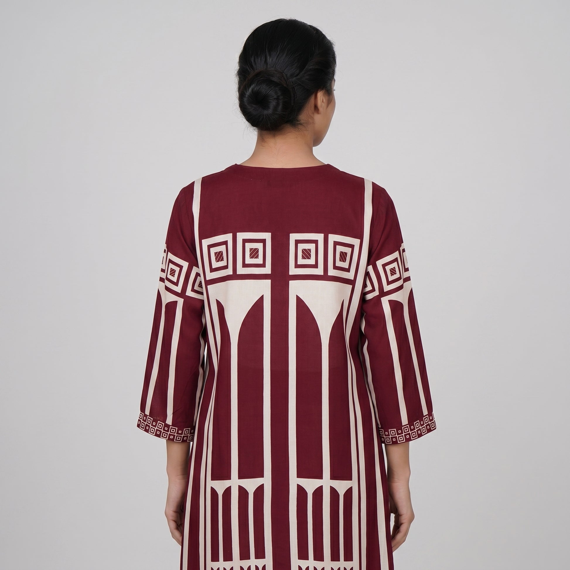 Printed V-Neck Kurta with Pant Set