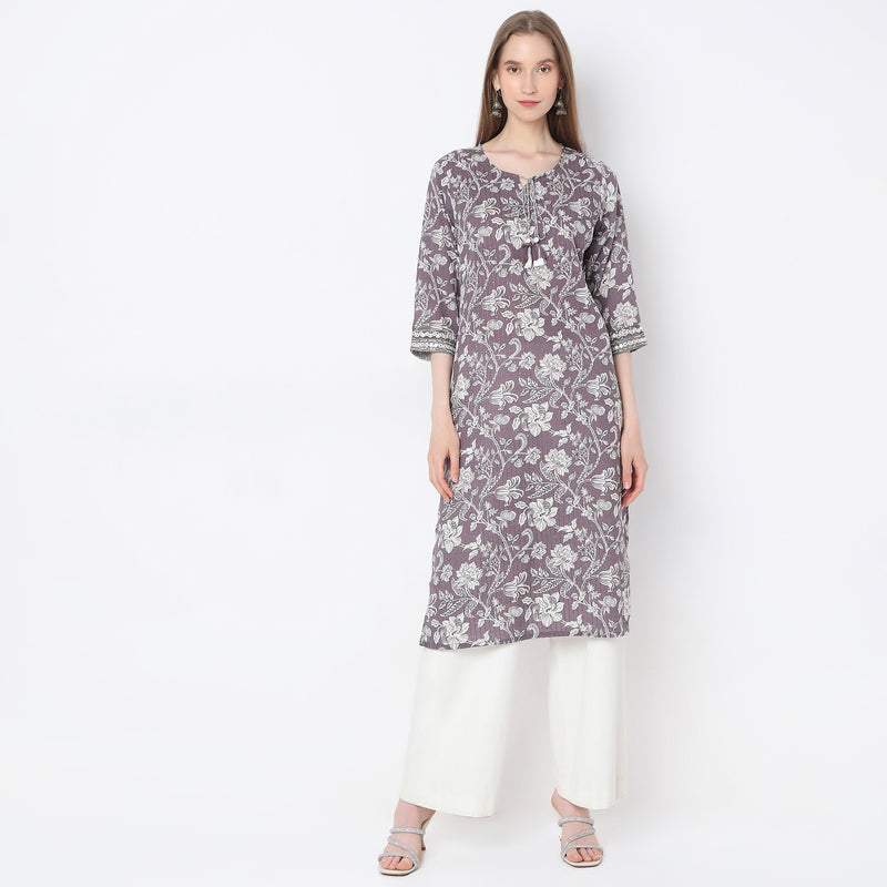 Straight Fit Printed Kurta