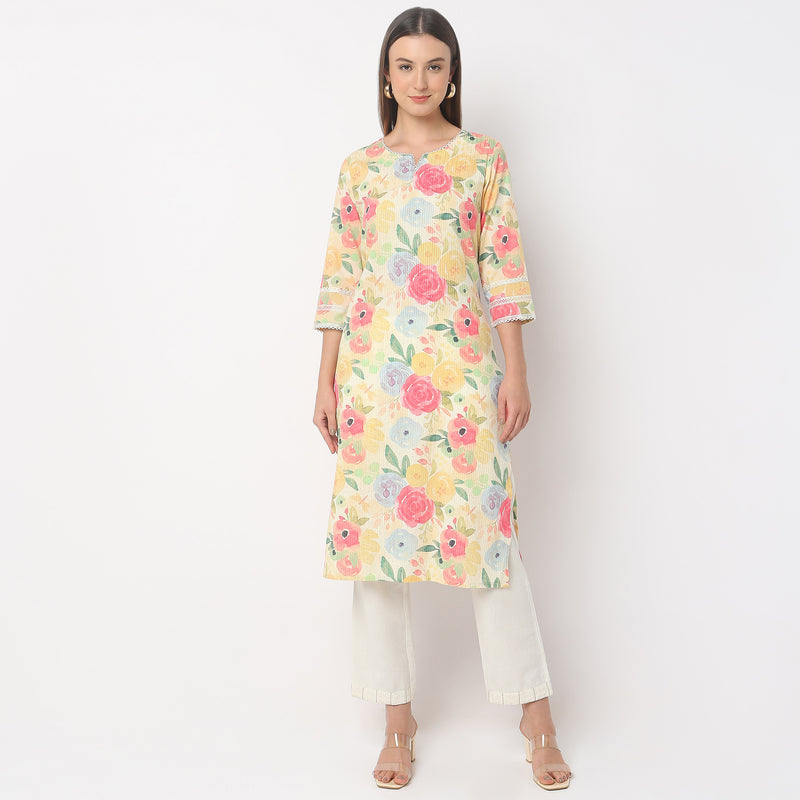 Straight Fit Printed Kurta