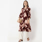 Straight Fit Printed Lapel Collar Kurta